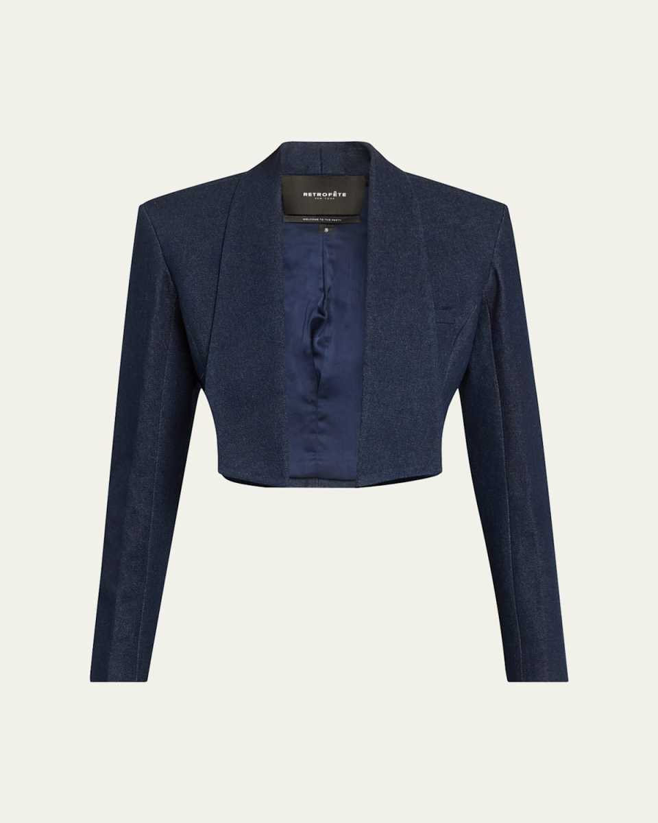 Clara Cropped Denim Blazer